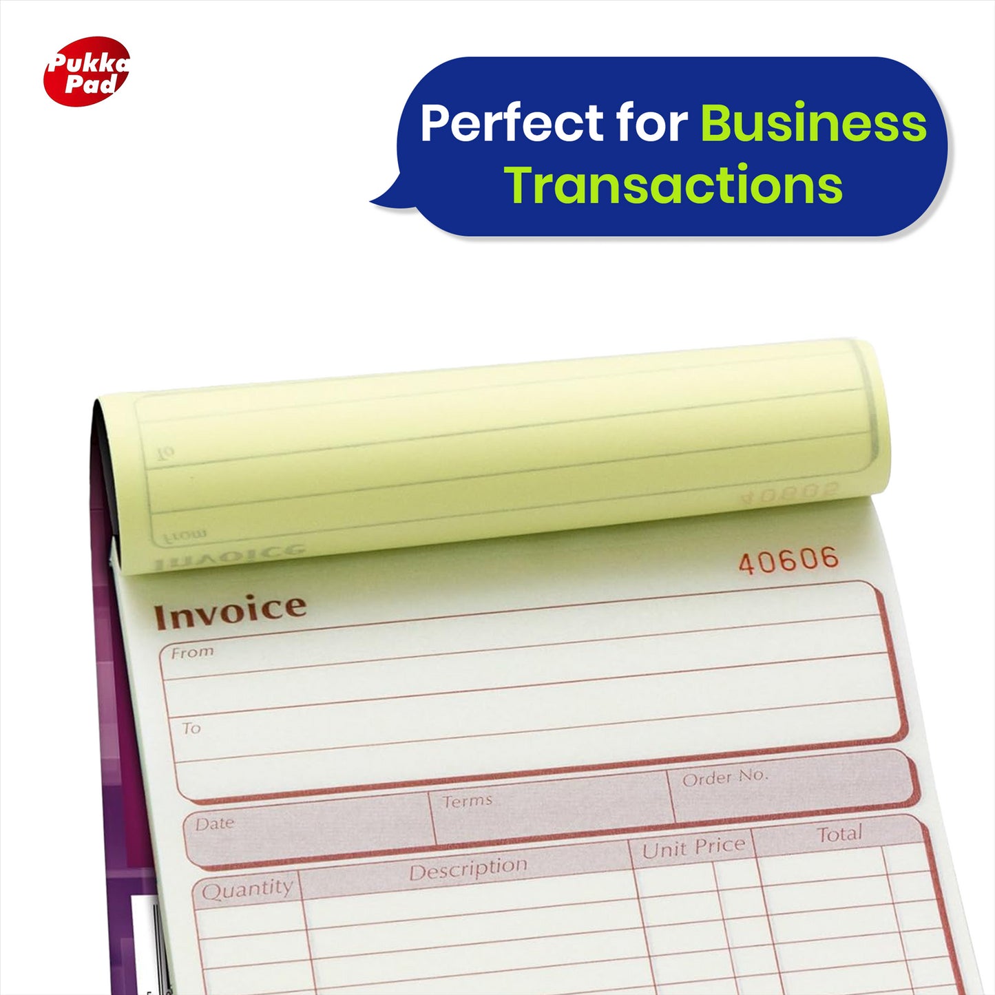 Pukka Pad Duplicate Invoice Book 5 Pack NCR Receipt Order Pad for Small Business