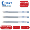 Pilot G - Tec C4 Gel Microtip Rollerball Pens 0.4 mm Tip (Pack of 3) - Blue
