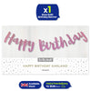 Rose Gold Birthday Banner 1.5m Party Decoration for Women and Girls