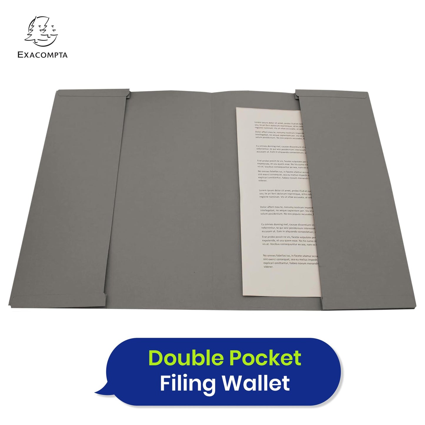 Guildhall Double Pocket Legal Wallet – 315gsm manilla Folder Office Documents, Pack of 25 (Grey)