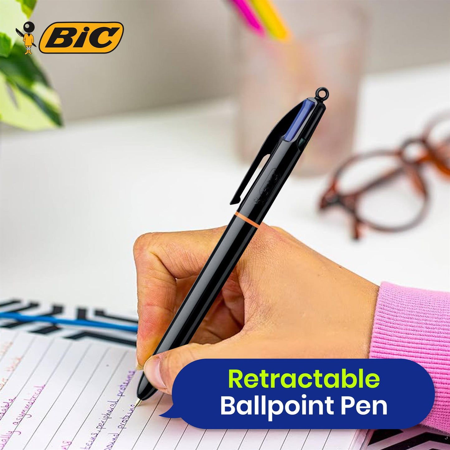 Bic 4 Colours Pro Ballpoint Pen 1.0mm - Pack of 12