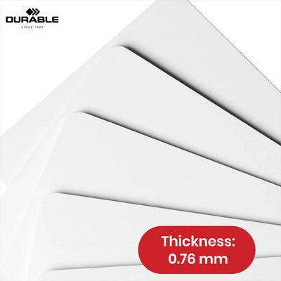 Durable Cards - 100 Pcs PVC White Refill Business Cards, 0.76mm Thick Blank Card for Small Office