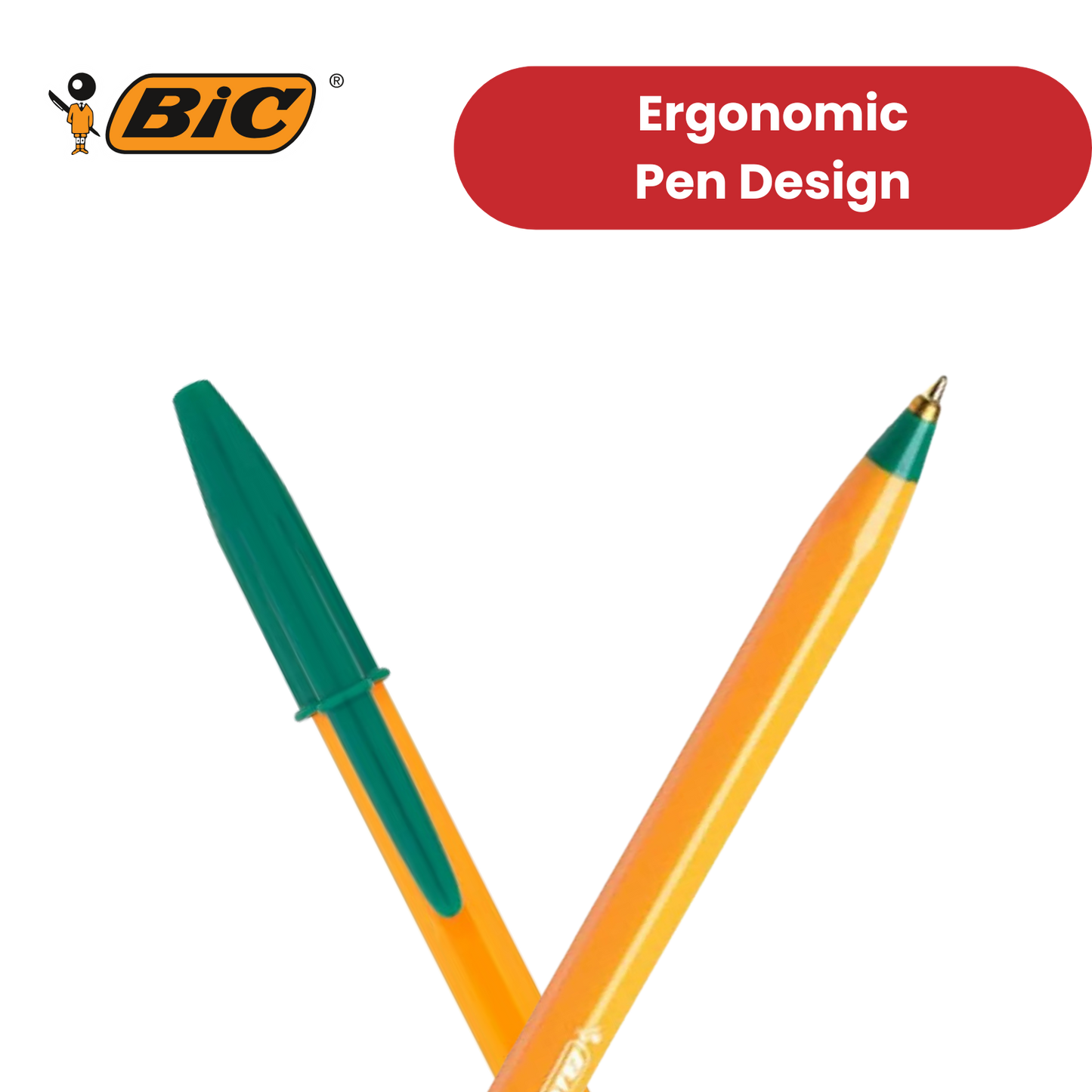 Bic Orange Ball Pen Fine Green PK20 1 to 5 Packs