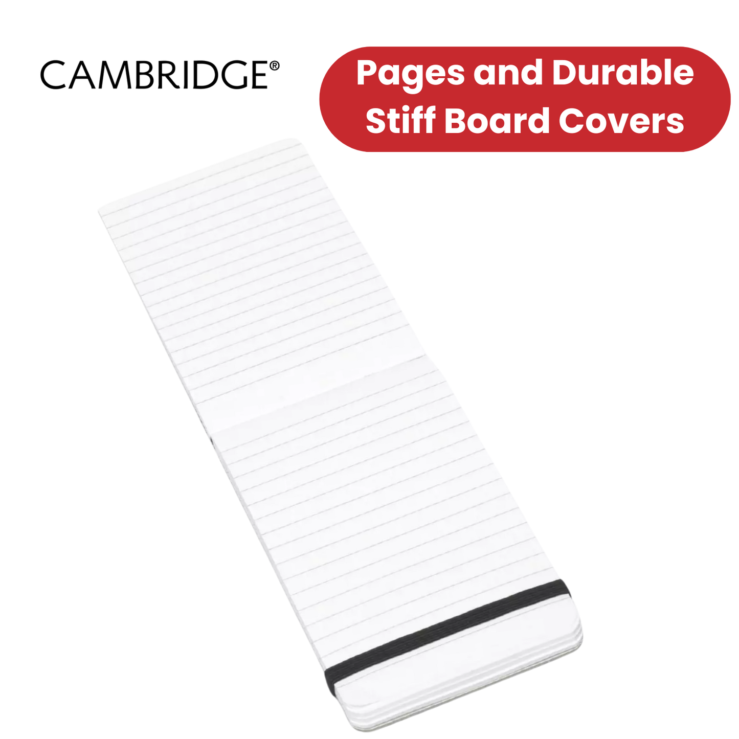 Cambridge Headbound Elasticated 76 x 127mm Black Notebook (Pack of 1) - 1 to 5 Packs