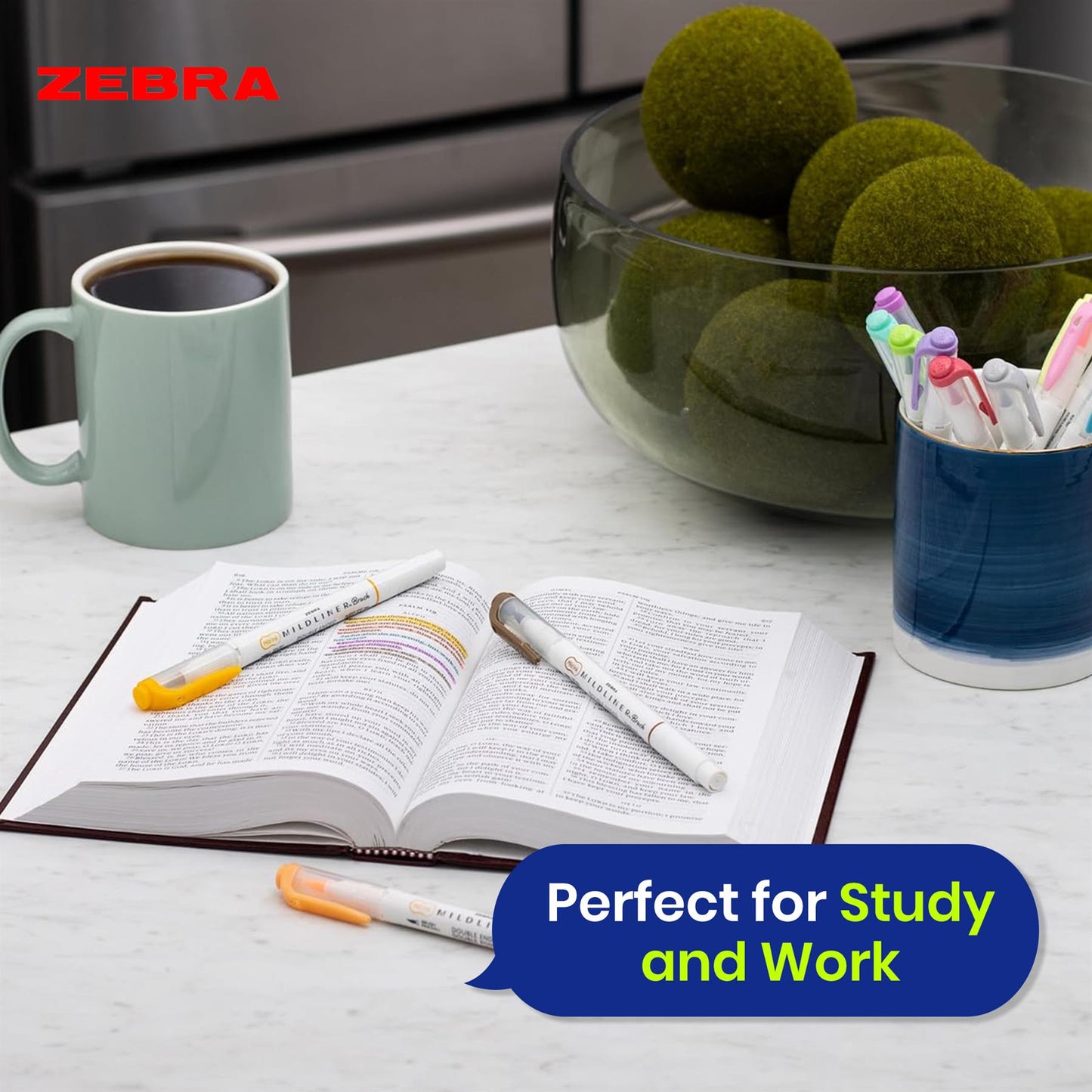 Zebra Mildliner Dual Tip Highlighter Pens Set of 15 Pastel Colours with Brush and Bullet Tip Ink