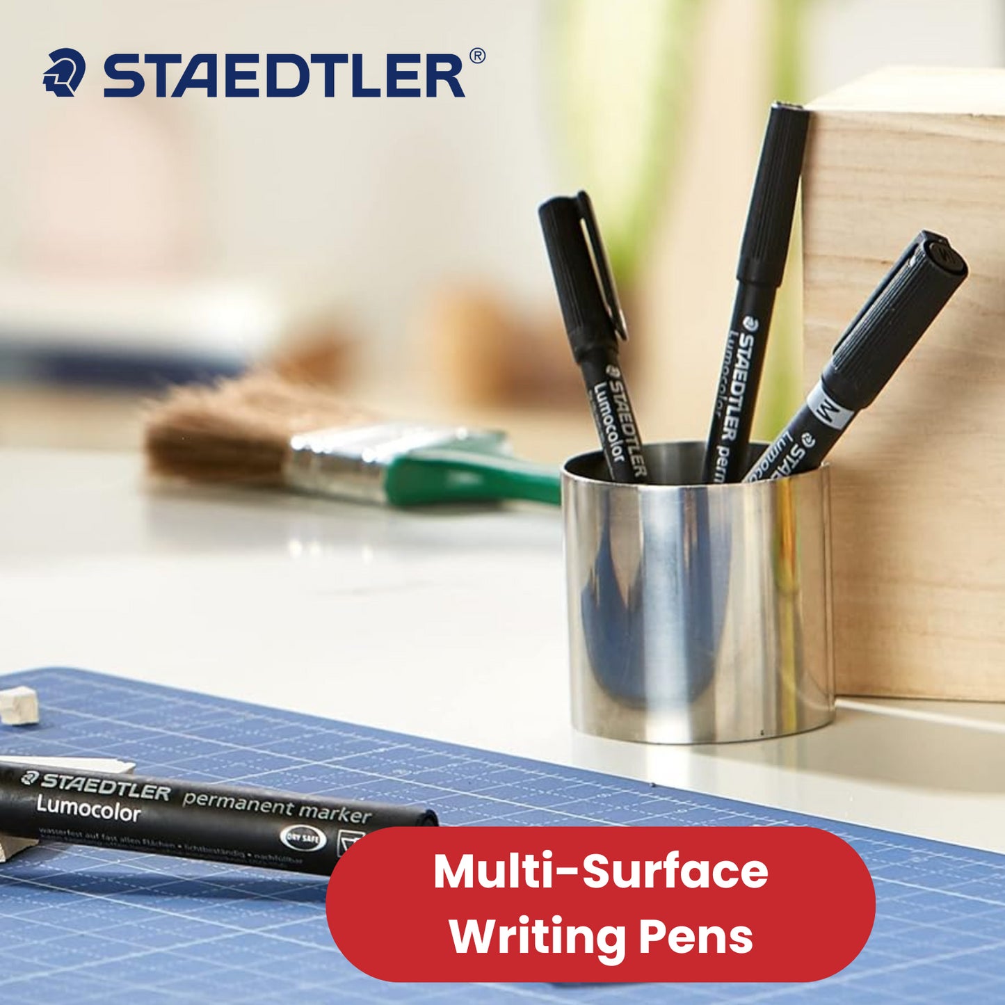 STAEDTLER Lumocolor Black Permanent Marker - 318F 0.6mm Fine Tip Writing Markers for Office