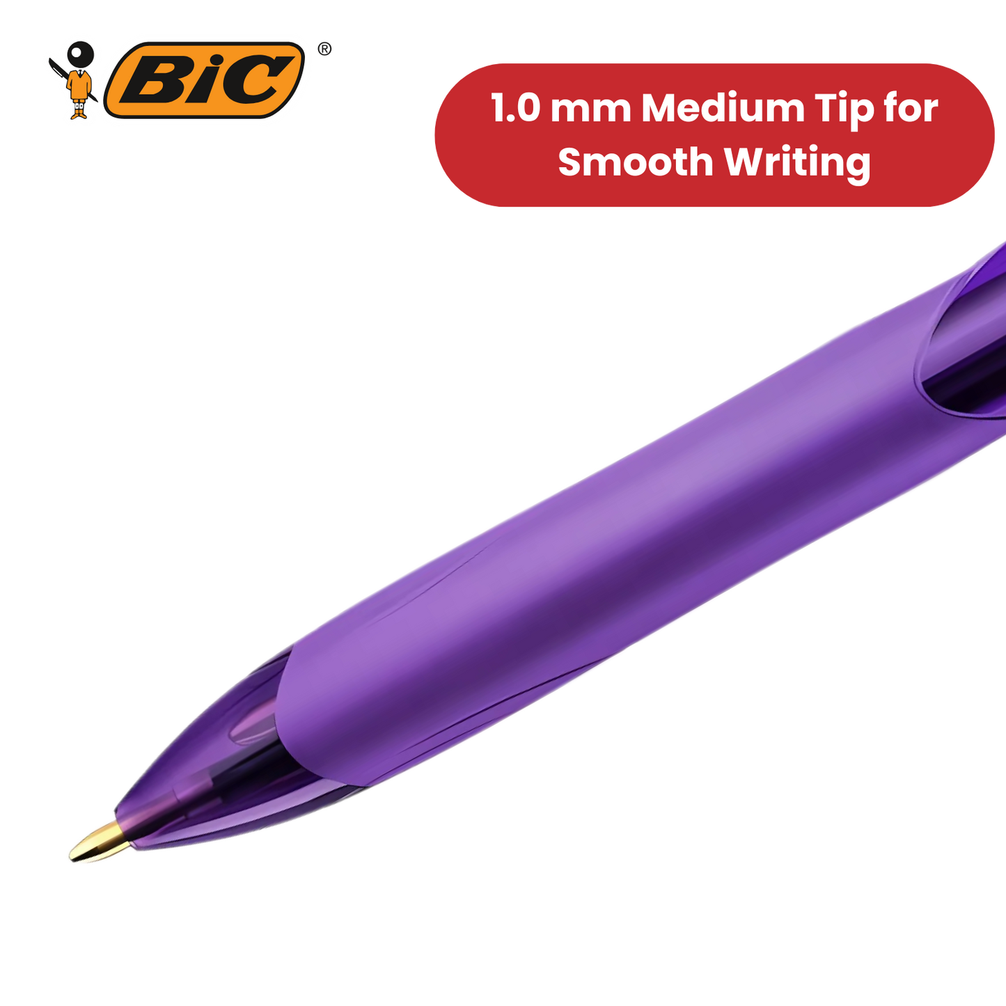 Bic 4-Colours Grip Fashion Ballpoint Pen 1.0mm - Pack of 1