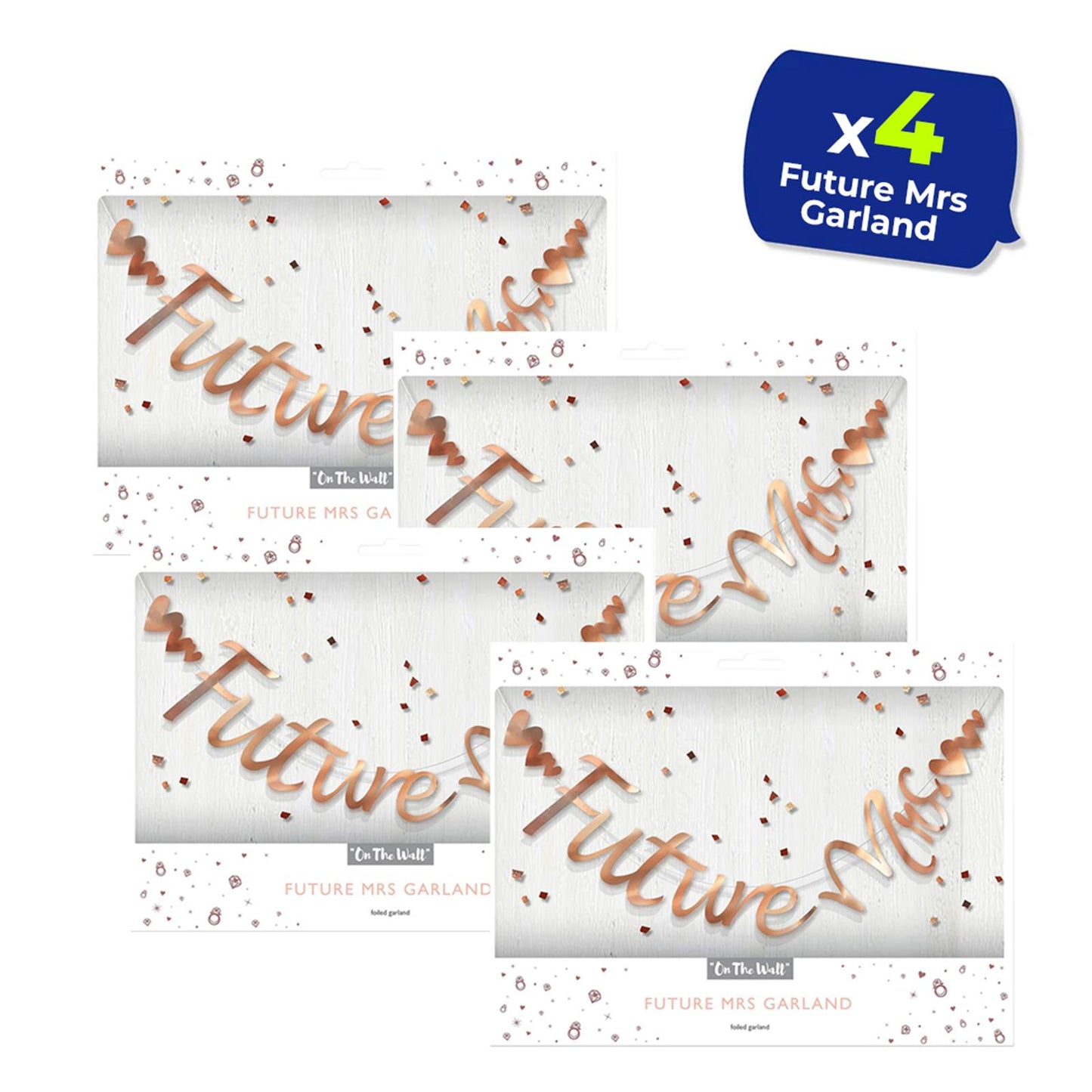 Future Mrs Bride to Be Garland 2m Stitched Hen Banner - Rose Gold