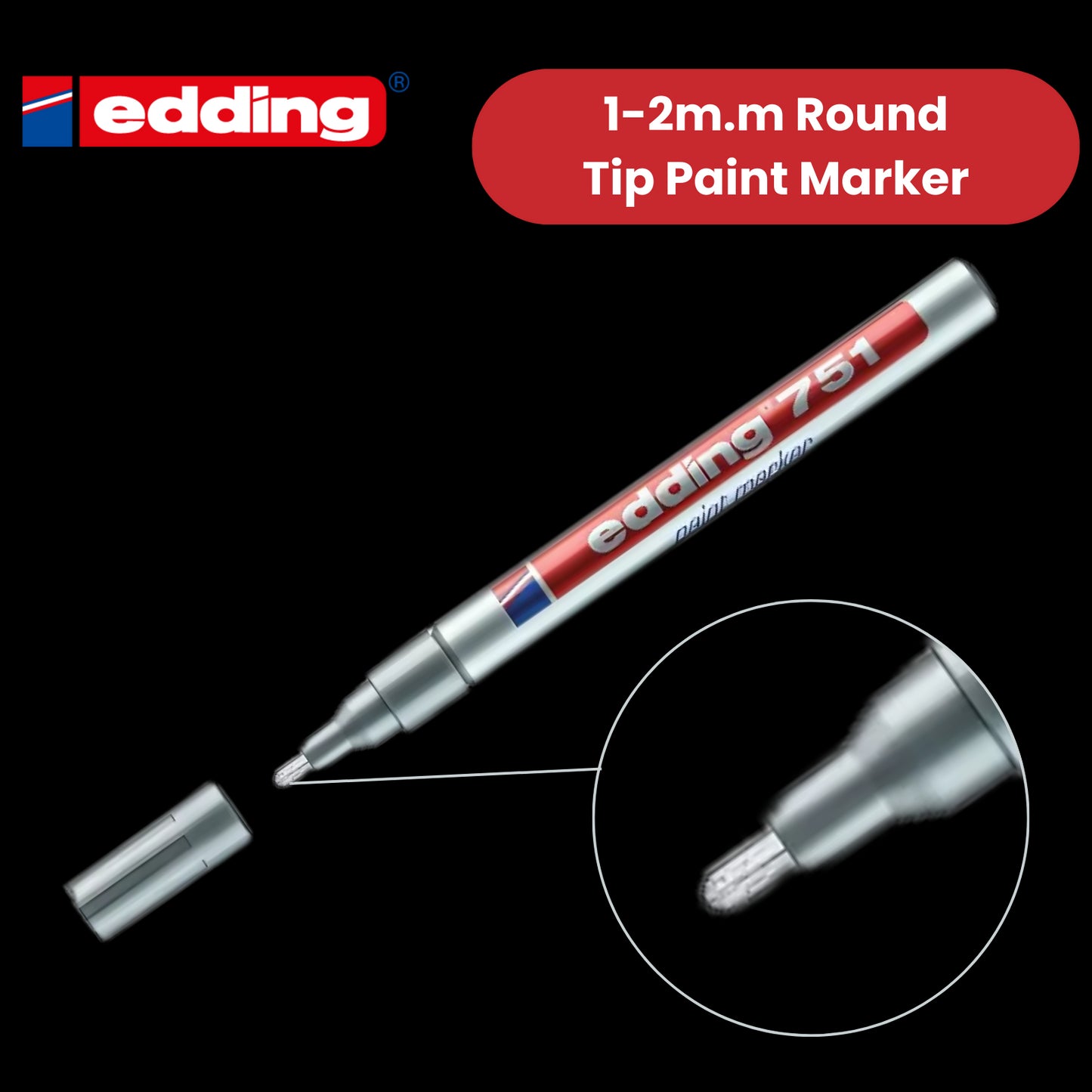 EDDING 751 PAINT MARKER SILVER 751-054 - Pack of 10