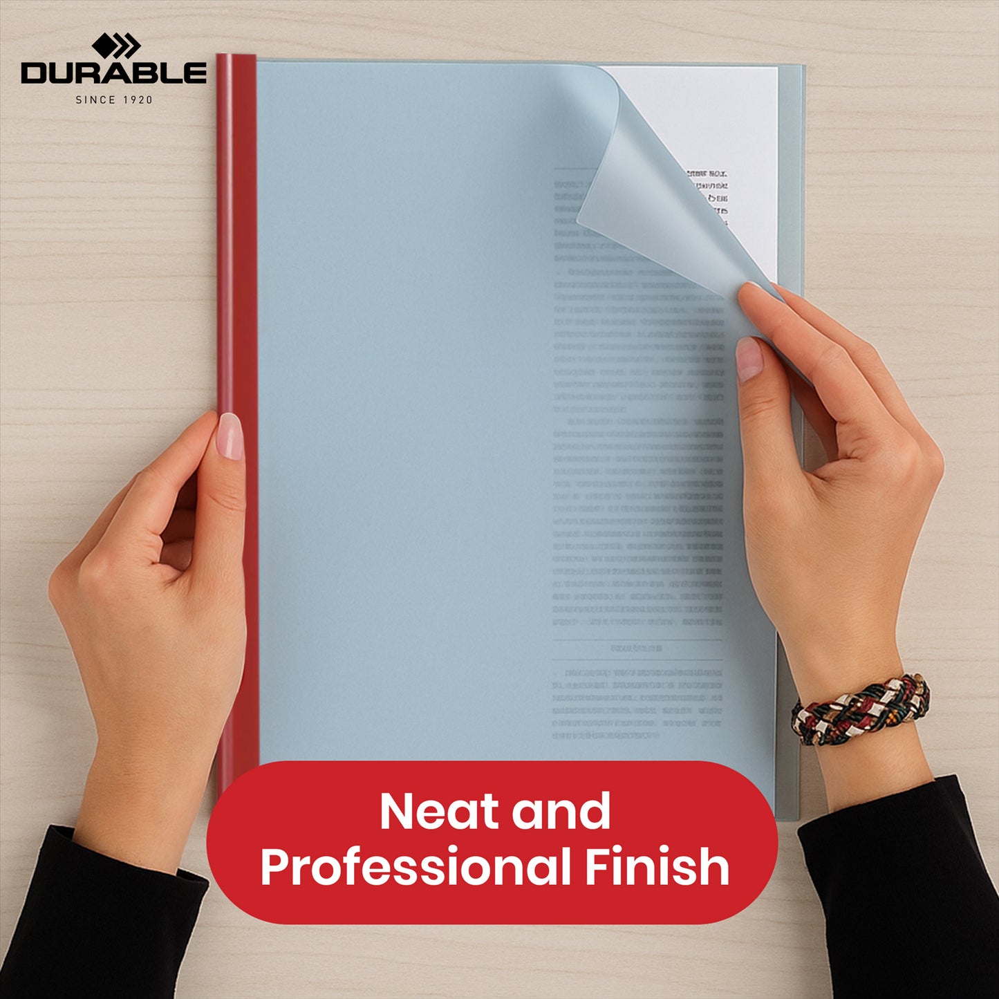 Durable Red Spine Bars - A4 Plastic Slide Binder, 6mm Strip Paper Binder for Work (Pack of 100)