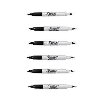 Sharpie Twin Tip - Black - Pack of 6