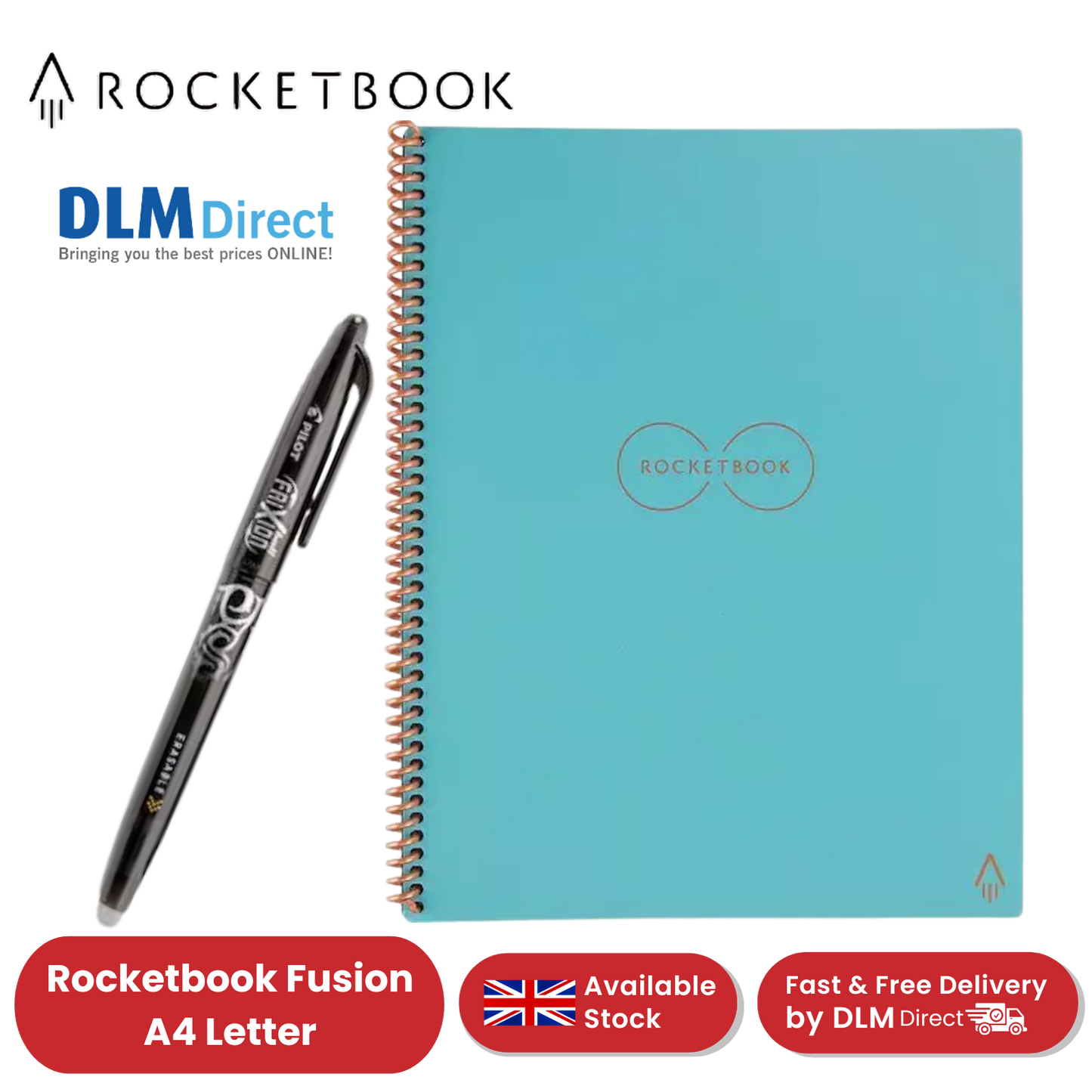 Rocketbook Fusion A4 Letter - Dotted Paper - TEAL