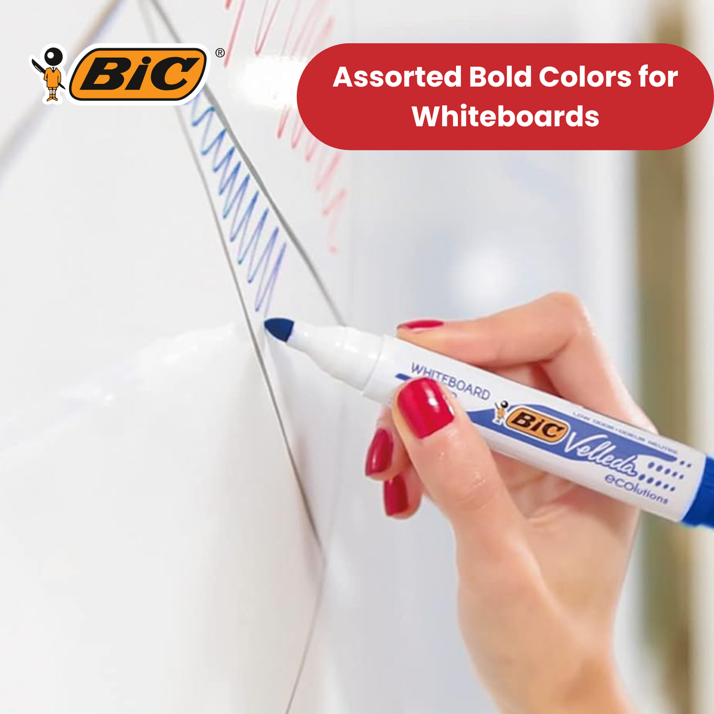 BIC Velleda 1701 ECOlutions Whiteboard Markers Assorted - Pack of 4