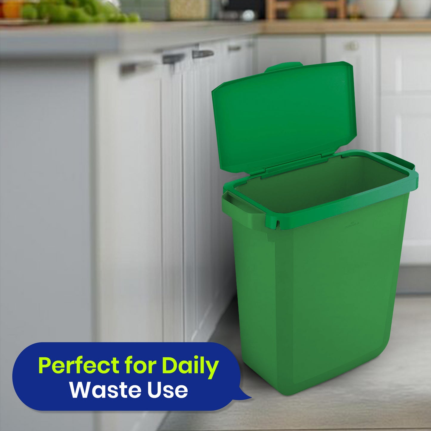 DURABIN 60L Green Bin Set & Green Hinged Lid and 25x 110L Recycled Bin Bags