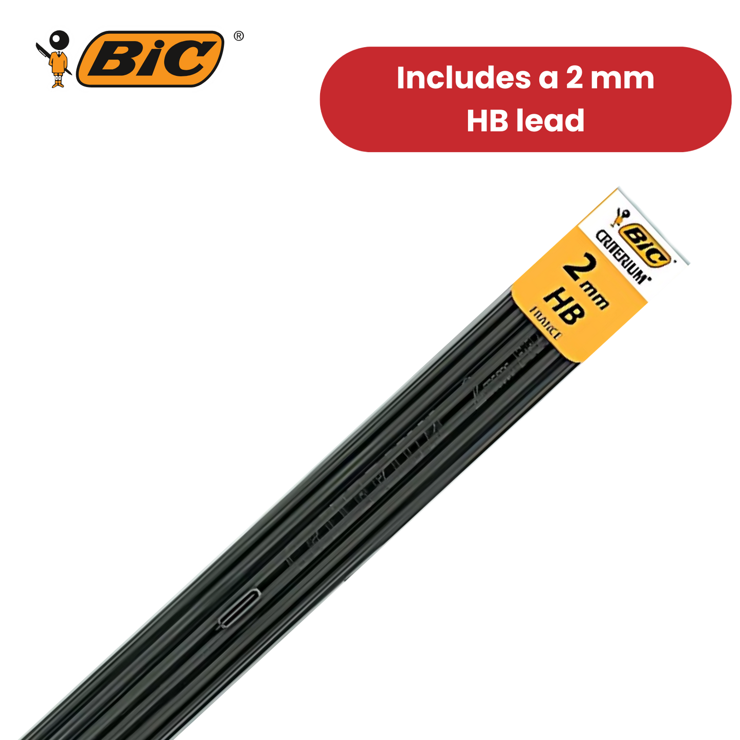 BIC Criterium 2mm Lead Mechanical Pencil  Plus 6 Leads),Black - Pack of 1 to 5