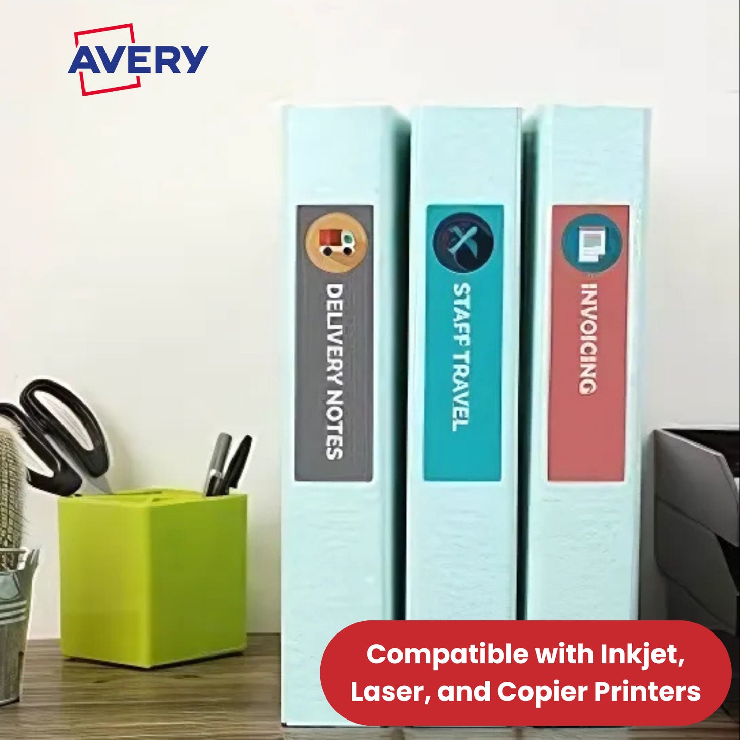 Avery L7171-25 (200 x 60mm) Lever Arch Filing Labels (Pack of 100 Labels)