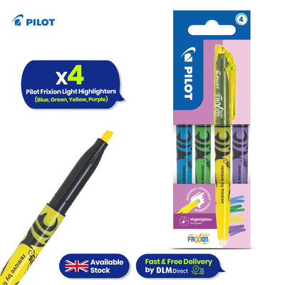 4x Pilot FriXion Light Erasable Highlighter Assorted Pens for School & Office
