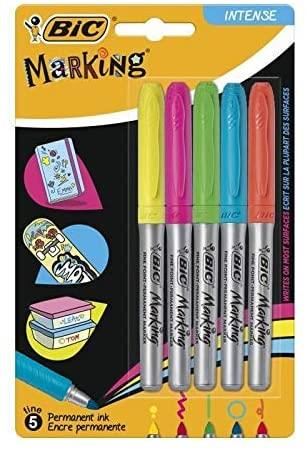 Bic Permanent Markers Fine Colour Intense Assorted Pack 1 to 5