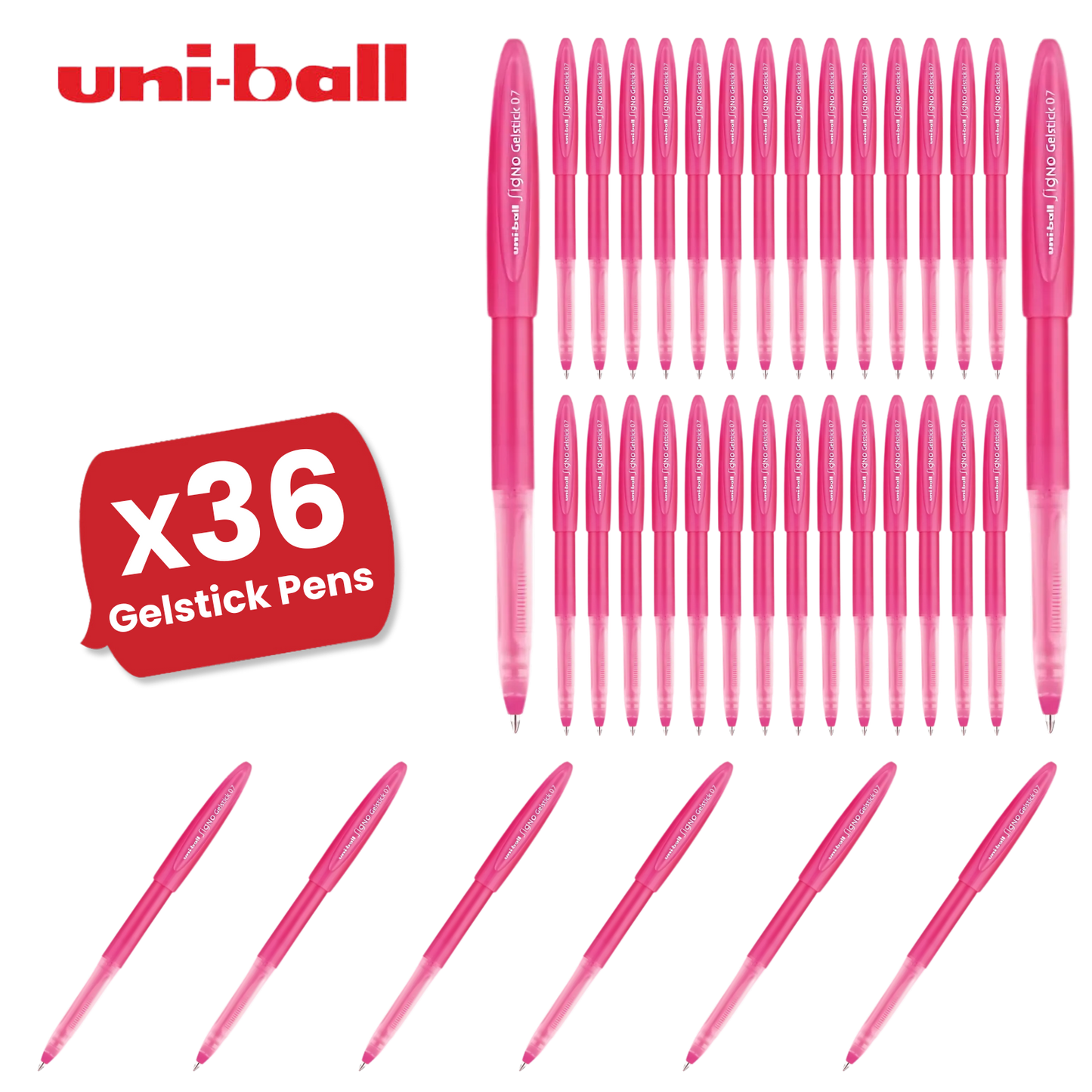 Uni-ball Signo GelStick 0.7mm Fine Point Pink Gel Pen Smooth Writing - Mutipens