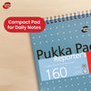 Pukka Pad Reporter's Notepad - 160 Pages Metallic Blue Spiral Notebook for Daily Notes