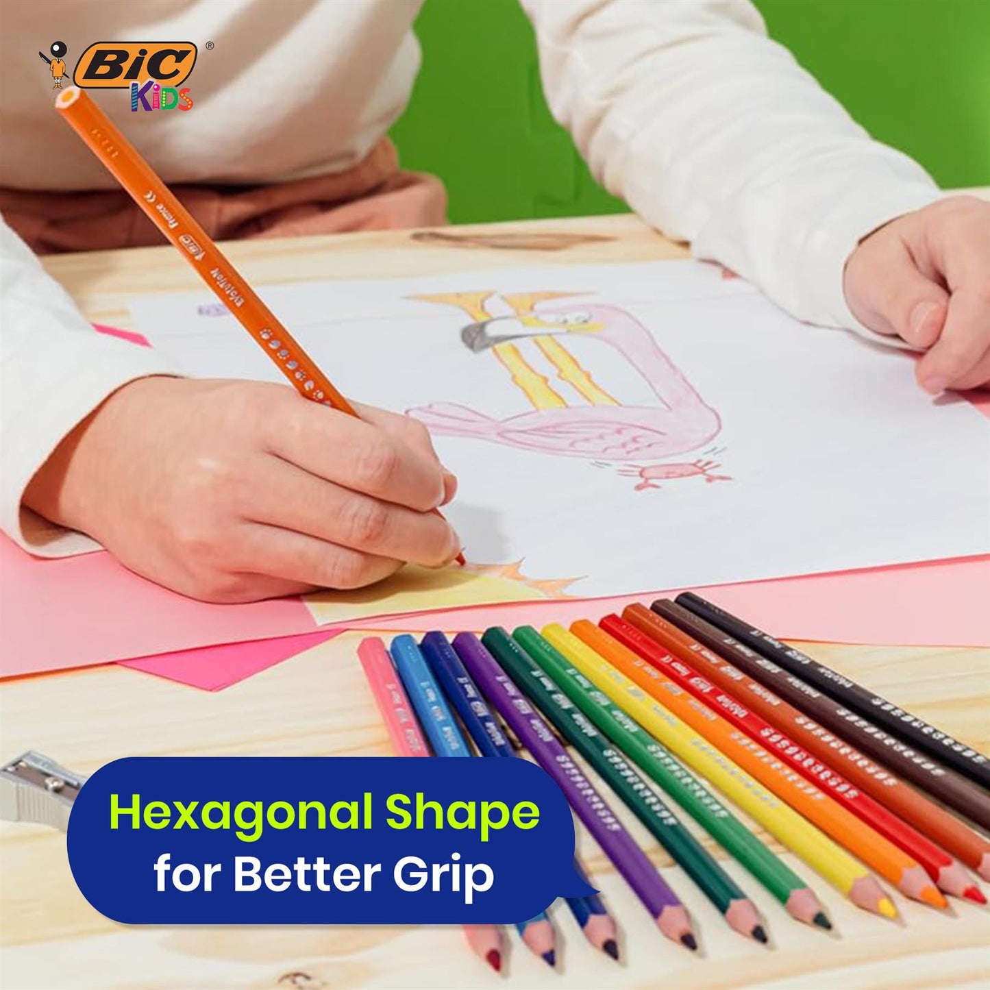 BIC Kids Evolution Coloured Pencils 24 Pack Safe Splinter Free Barrel