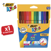 BIC Kids Visa Felt Pens Assorted Colours - Wallet of 12 - 1 to 5 Packs
