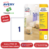 Avery L7784-25 Crystal Clear Labels, 25 per sheet, 210 x 297 mm - 1 to 5