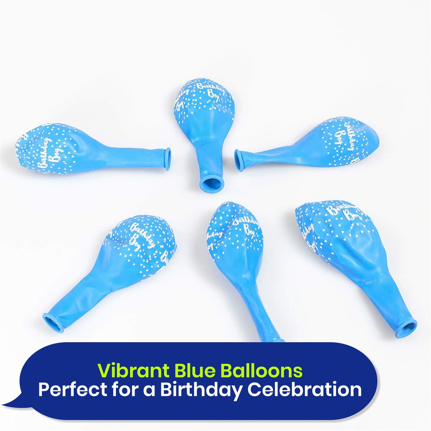 Birthday Boy Blue 12-inch Latex Party Balloons Variation