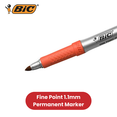 BIC Marking Color Permanent Markers 1.1mm Fine Tip - Pack of 8 Multi-Surface Use