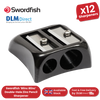 Swordfish Blinc Blinc Double-Hole Zinc Pencil Sharpener, Black - Pack of 12