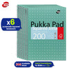 6x Pukka Pad A4 Metallic Squared & Lined Notebooks 200 Pages 80GSM Wirebound