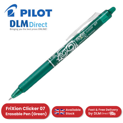 Pilot FriXion Clicker Erasable Gel Rollerball Multiple Pens 0.7mm Tip Line Green