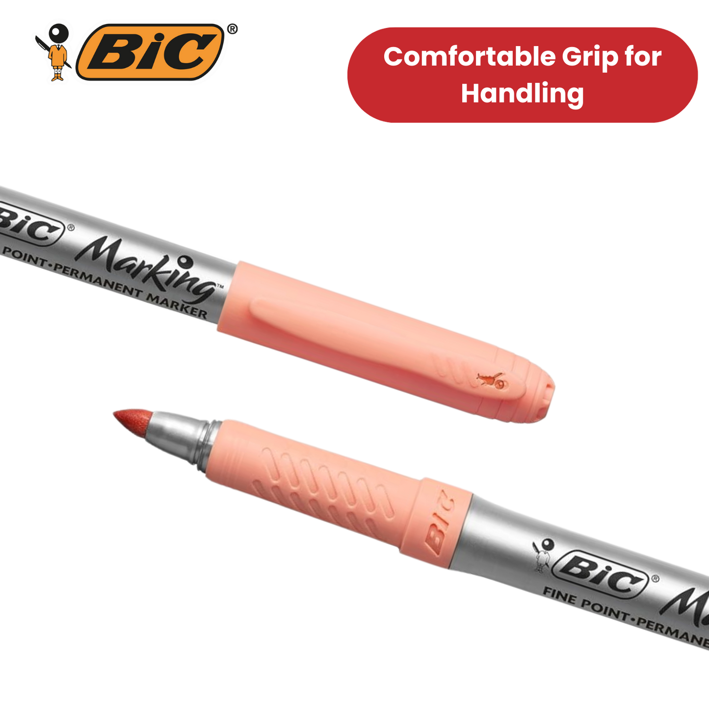 BIC Marking Permanent Markers Fine Tip Assorted Intense & Pastel Colours 12 Pack
