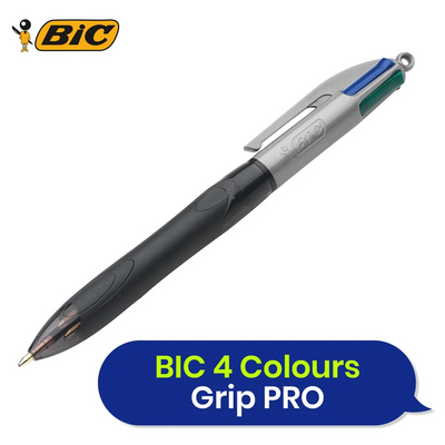 BIC 4 Colours Grip Pro Ballpoint Pens, Pack of 3