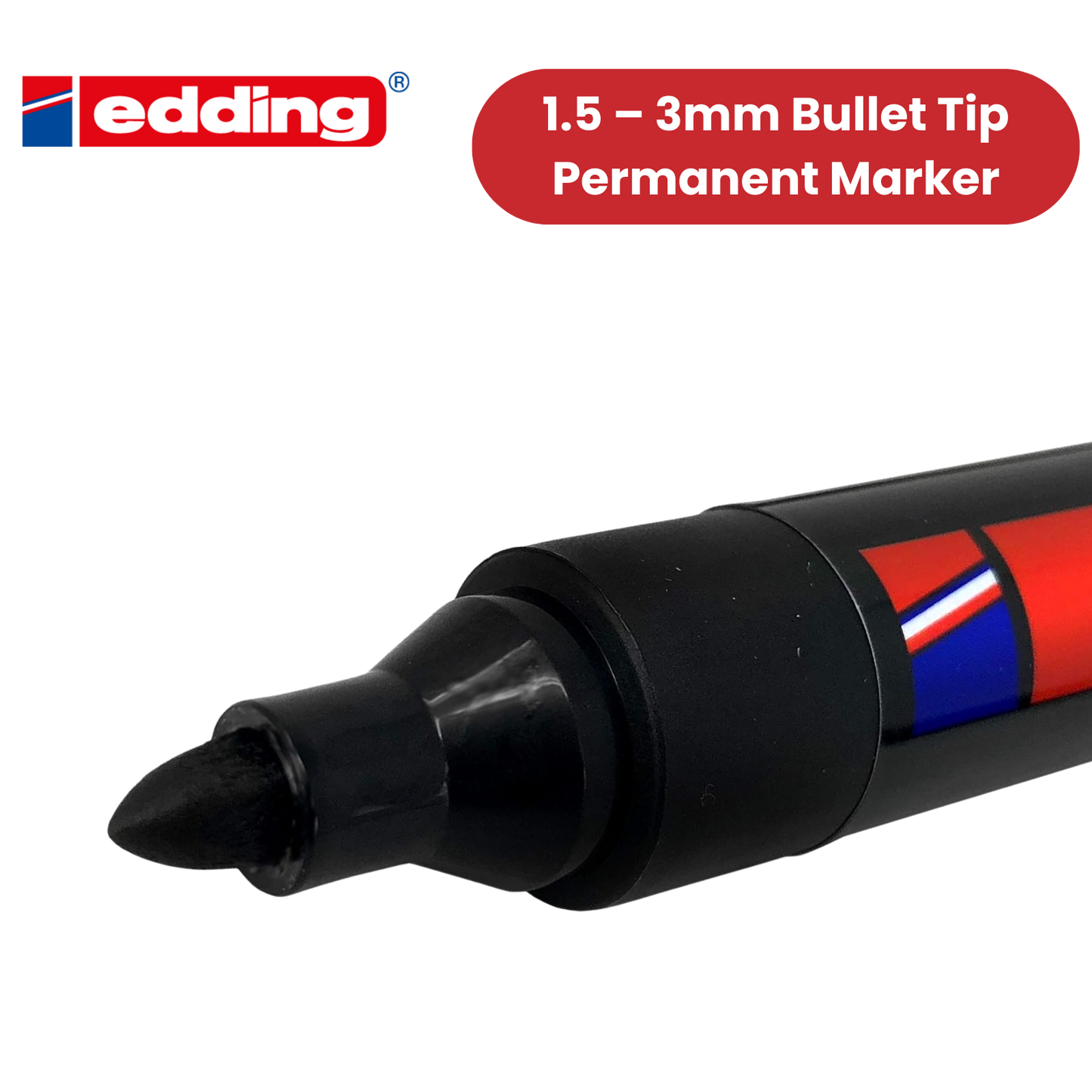 Edding 300 Permanent Marker Bullet 1.5-3mm Black - Single - 1 to 30 Packs