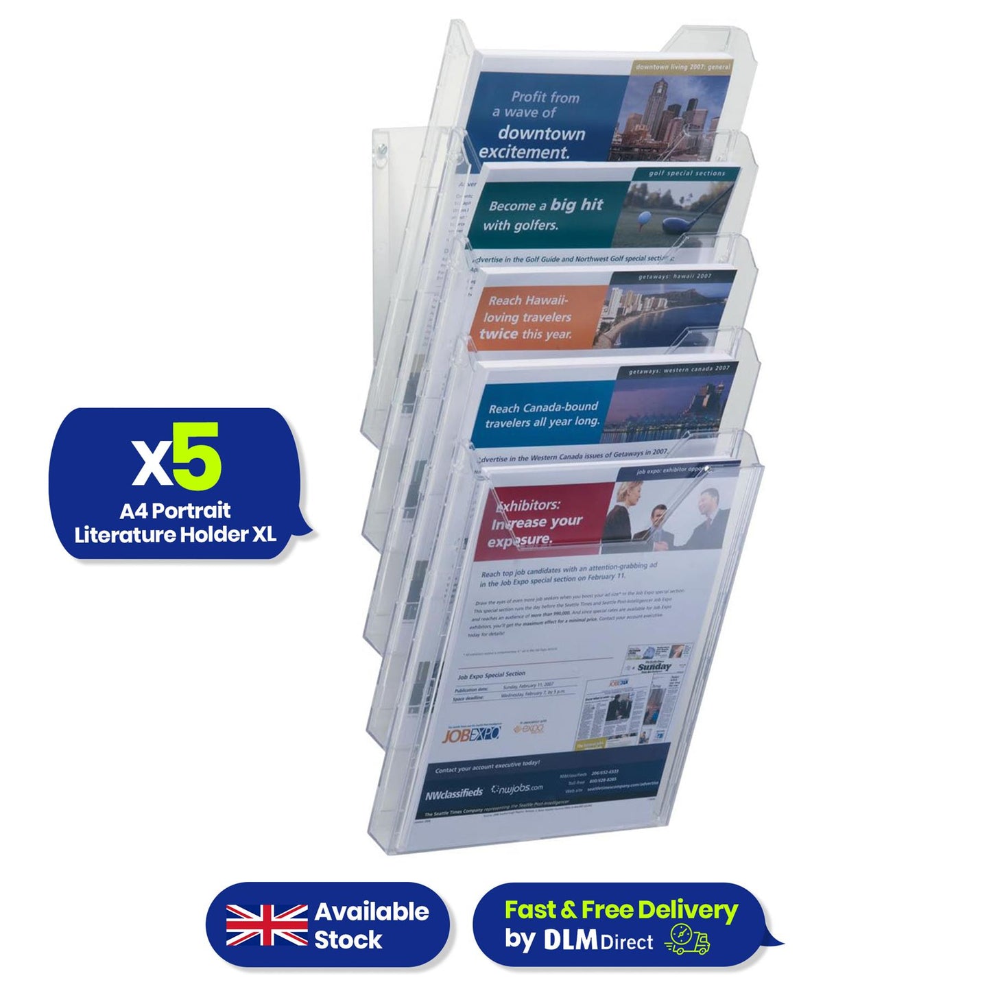Large COMBIBOXX A4 Literature Holder Wall-Mounted or Tabletop Durable