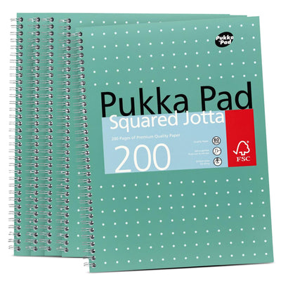 5x Pukka Pad A4 Metallic Squared & Lined Notebooks 200 Pages 80GSM Wirebound
