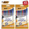 BIC Cristal Original Ballpoint Pens, Fine 1.0mm, 10 Assorted Colours, Comfortable Grip for School and Office