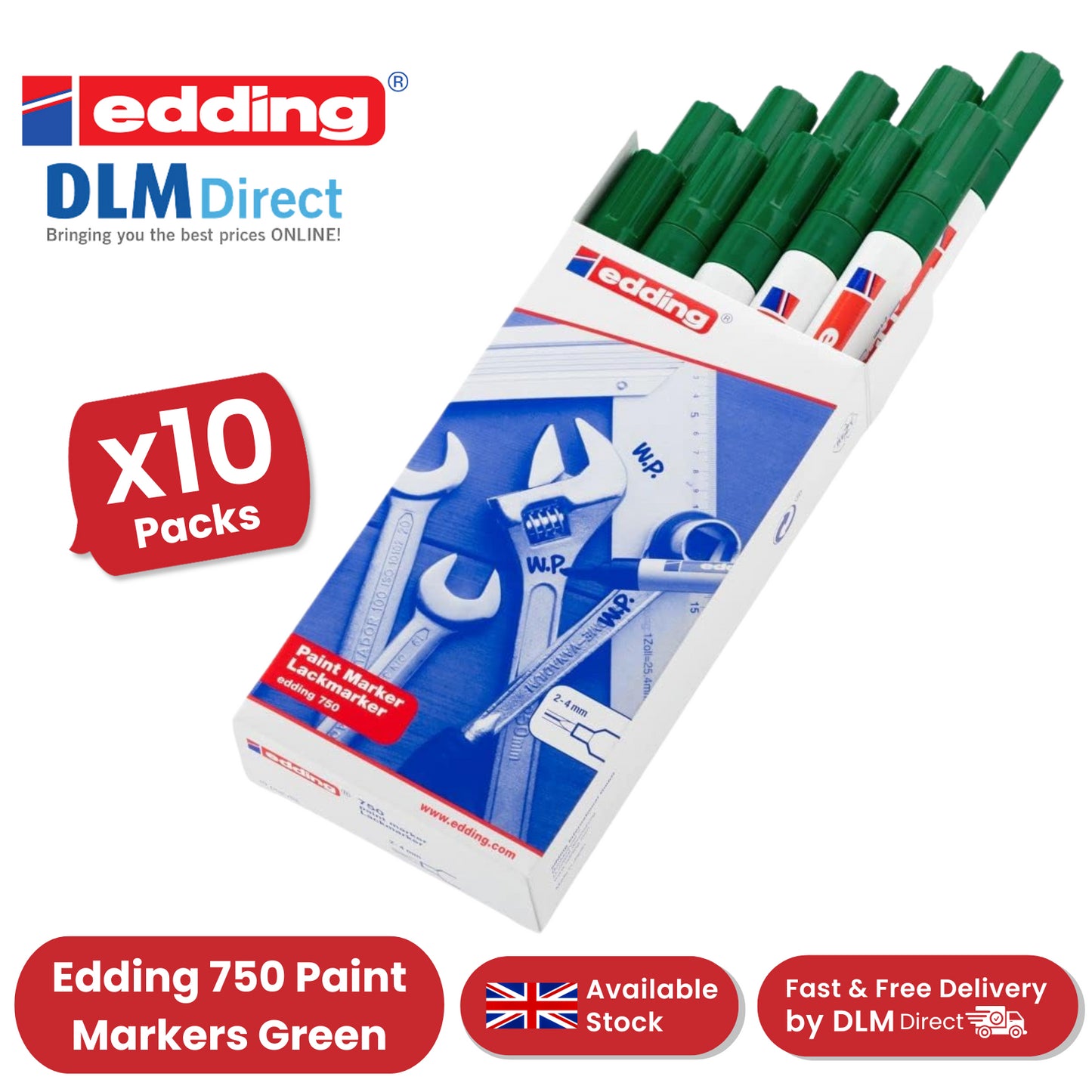 Edding Paintmarker Opaque Green Pack of 10