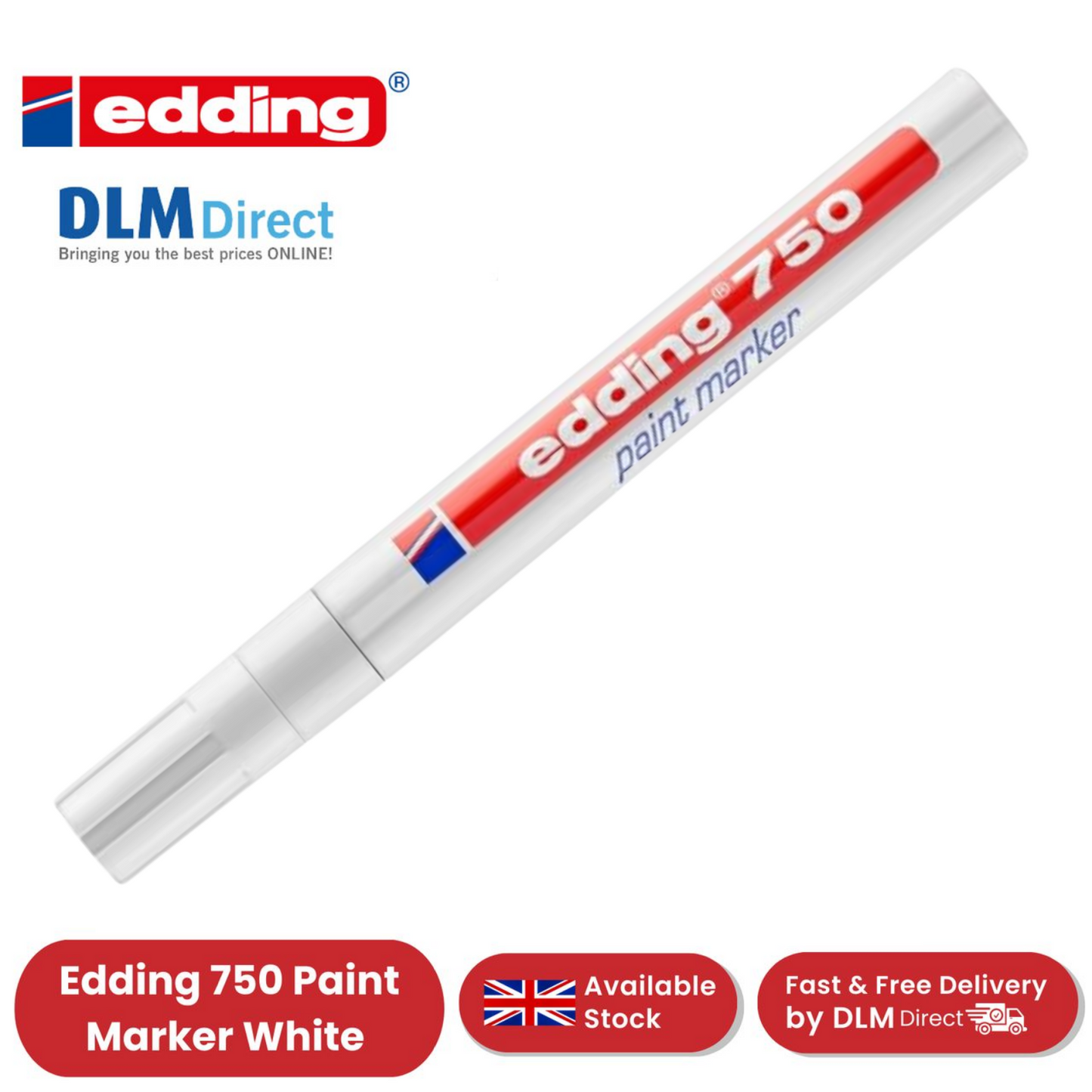Edding Paintmarker Opaque White Pack of 10 Edding Paintmarker Opaque White Single Pen - 1 to 30 Packs