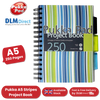 Pukka A5 Stripes Project Book, 250 Page, Lined, Single Notebook for Study & Work