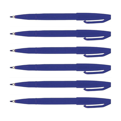 Pentel Sign pen Fibretip Blue Pack of 6