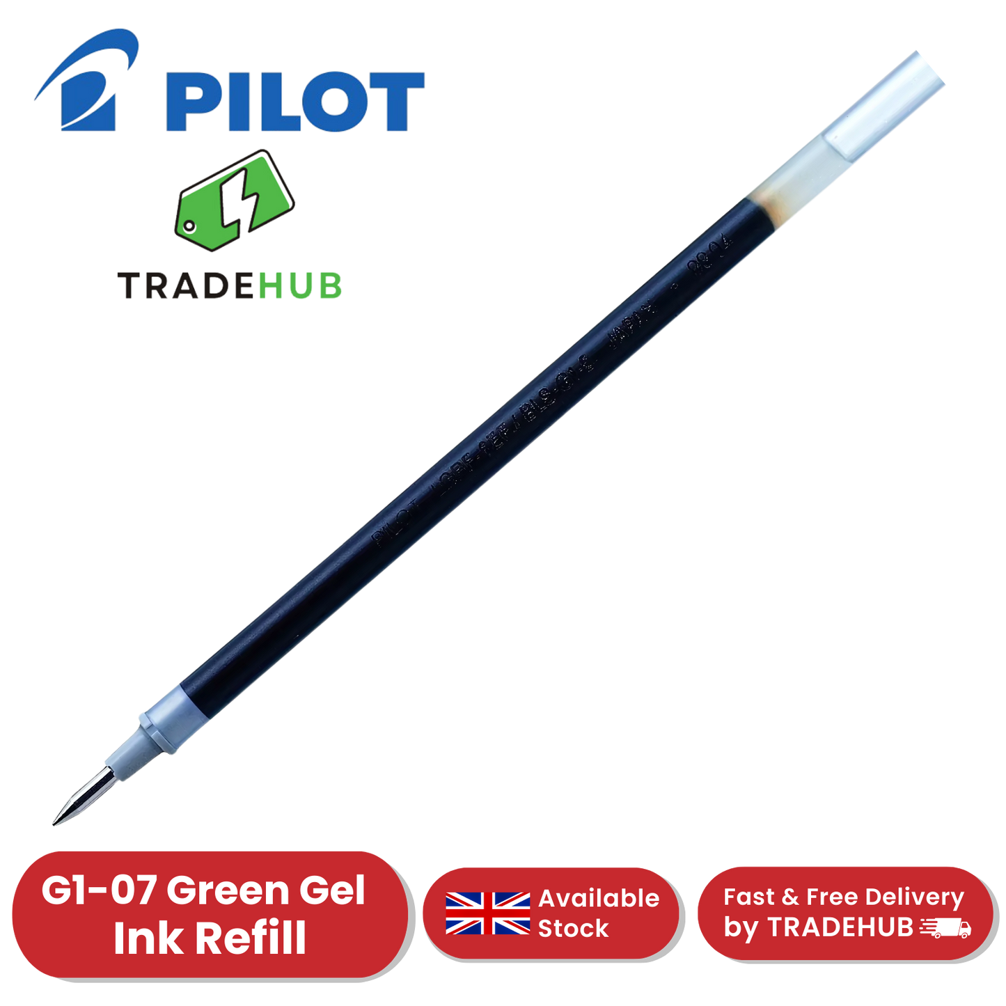 Pilot G1-07 Gel Pen Refill Green Ink - Single & Multi Refills for Smooth Writing