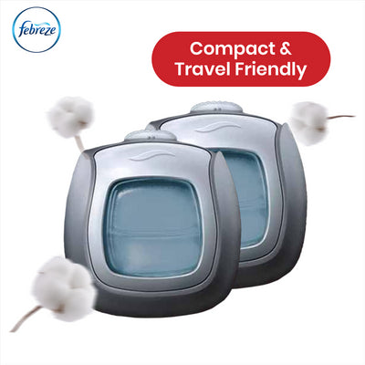 Febreze Clip-On Car Air Freshener - 2ml Cotton Fresh Gel Air Freshener for Bad Smell (Pack of 3)