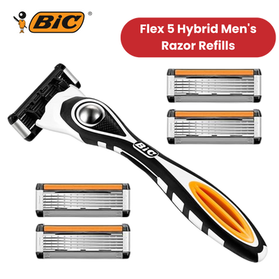 BIC Flex 5 Hybrid Men's Razor Refills  - Box of 4 Cartridges