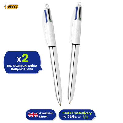 Bic 4 Colours Shine Sliver Pack of 2