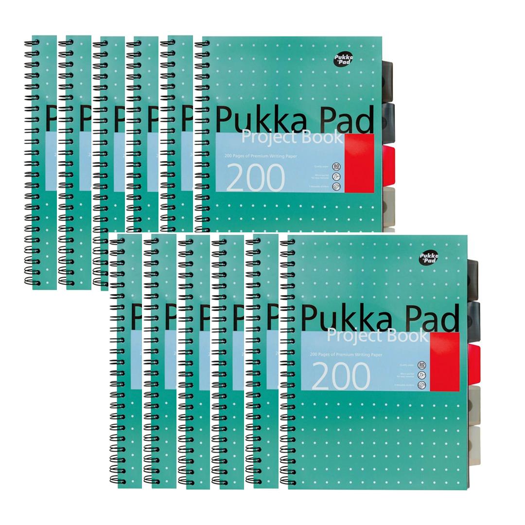 PUKKA WHITE A4 WIREBOUND PROJECT BOOK (RULED/MARGIN) - PACK OF 1