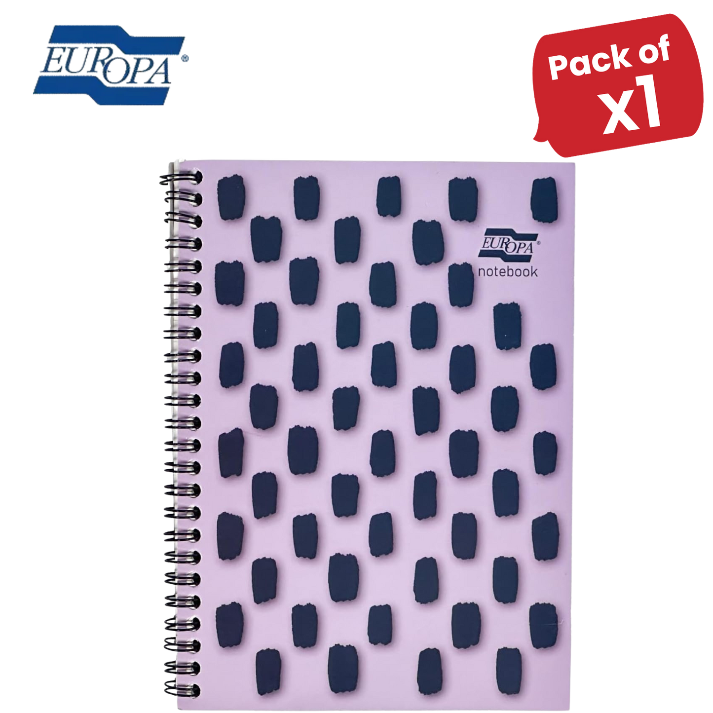 Europa Splash A4+ Notepad Wirebound 160 Pages 80g FSC Paper Ruled Punched Purple