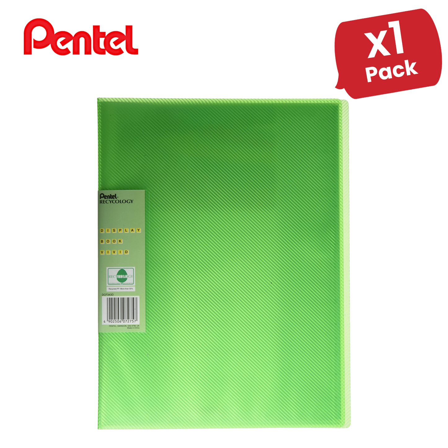 PENTEL RECY DISP BK VIVID 30PKT GREEN - Pack of 1