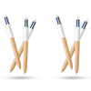 BIC 4-Colour Wood Effect Pens Pack of 6 Retractable Medium Point for Office School Home